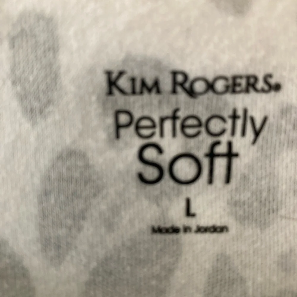 Kim Rogers perfectly soft part leopard part stripe women large tshirt - Picture 3 of 3